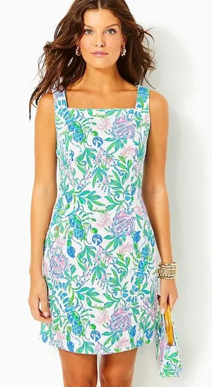 NWT Lilly Pulitzer The Lilly Shift Dress Sz 10 Just A Pinch Floral Preppy Resort thumbnail 1