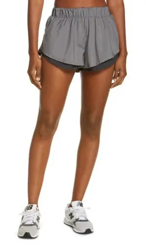 Free People FP Movement Lined Run For It Running gray black shorts size large thumbnail 1