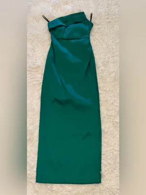 NEW Donna Karan New York Ruched Strapless Lawn Lwn emerald Green Gown Sz 4 thumbnail 5