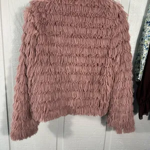 Cupshe Pink Soft Fringe Open Front Lined Jacket Size Small EUC thumbnail 7