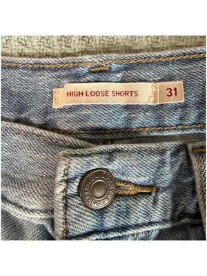 Levis Premium High Loose Shorts Womens 31 Denim Jean Mom Jorts Light Wash thumbnail 4
