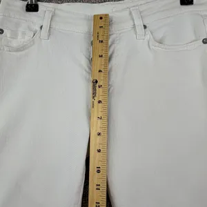 7 For All Mankind Jeans Women 26 White Low Rise Straight Y2K Made USA Button Fly thumbnail 7