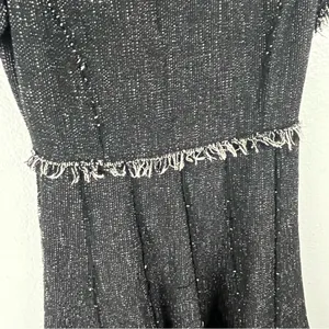 REBECCA TAYLOR Tweed Fringe Trim Short Sleeves Hidden Back Zipper Lined Dress 2 thumbnail 8