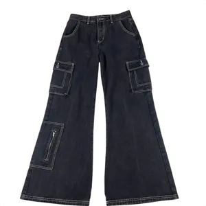 Superdown Natt Baggy Cargo Black Wide Leg Jeans Size XS thumbnail 9