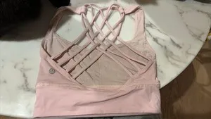 Strawberry milkshake Free To Be Wild Long Lululemon Line Sports Bra size 2 thumbnail 2
