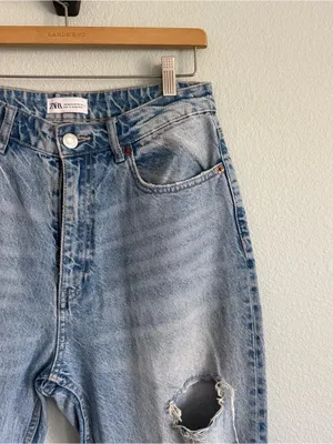 Zara Distressed Jean. Size 10 thumbnail 3