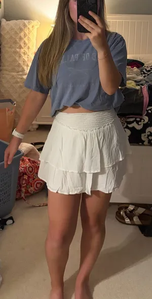 Hollister White Flowy Skirt thumbnail 1