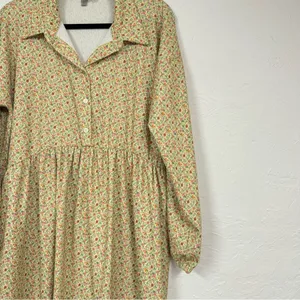 ASOS Yellow Ditsy Floral Midi Dress Womens 10 Long Sleeve Prairie Cottage Core thumbnail 11