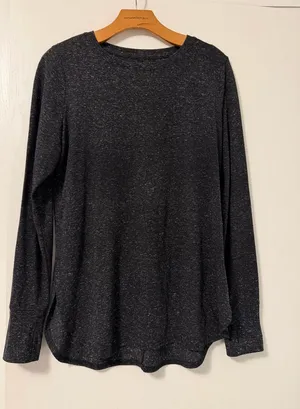 tek gear Long Sleeve Crewneck in Charcoal Heather thumbnail 1