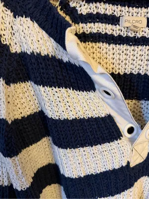 Pilcro Striped Navy and White Knit Sweater thumbnail 5