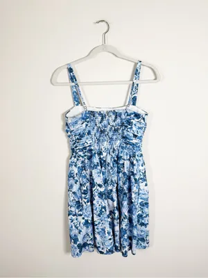 Abercrombie Emerson Tank Mini Dress Blue Floral Small thumbnail 4