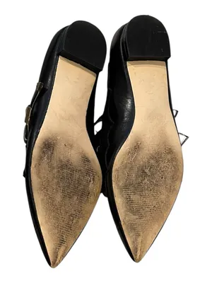 Nine West Black Pointed Double-Buckle Suede Leather Mary Jane Flats Alina 6 thumbnail 9