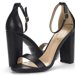 Black Leather Heels Size 7 thumbnail 2