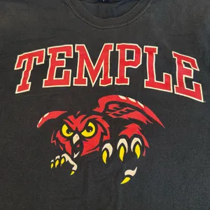 Temple Owls Black T Shirt Size Medium Cotton Gildan Flawed Collegiate thumbnail 2