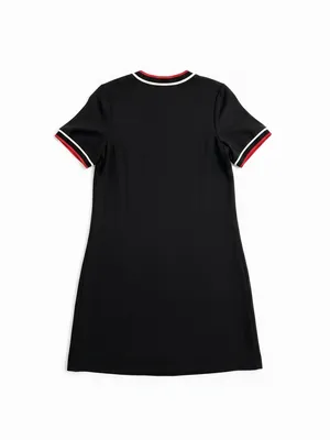 Rag & Bone Thatch‎ Crepe Shift Dress Black Stripe Snap Hem Medium thumbnail 3
