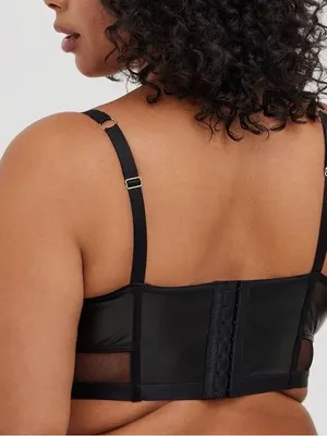 Torrid NWT Unlined Longline Underwire Bralette Black Faux Leather size 0 thumbnail 2