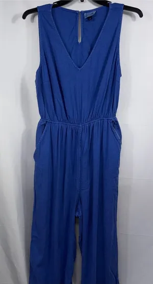 Universal Threads Blue Sleeveless Wide Leg Jumpsuit Women’s XL Cutout Back thumbnail 1