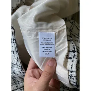ASTR THE LABEL Tweed Crop Jacket in White Black Size Small thumbnail 7