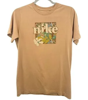 Nike Women's Size XL Brown Floral Graphic Tee Crewneck‎ Athleisure Sporty Casual thumbnail 1