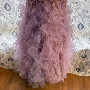 Mac Duggal Lavender Blingy‎ Ruffle Hem Prom Dress Size 6 thumbnail 14