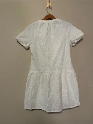 Spartina 449 Poppy Dress Pearl White Daisy Eyelet Size Medium thumbnail 9