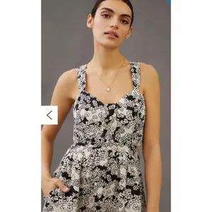 Anthropologie Linen-Blend Cut-Out Floral Midi Dress NWT XS thumbnail 4