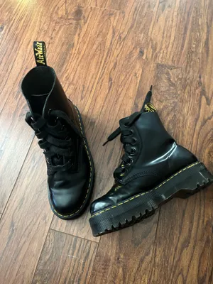 Dr. Martens 1460 black leather platform boots thumbnail 4