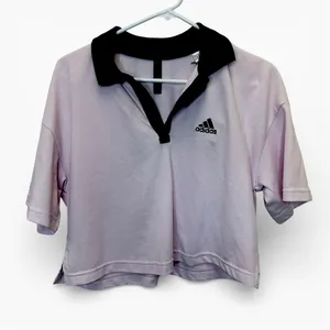 Adidas Cropped Medium Oversized Light Purple Polo Shirt Multi Sport thumbnail 1