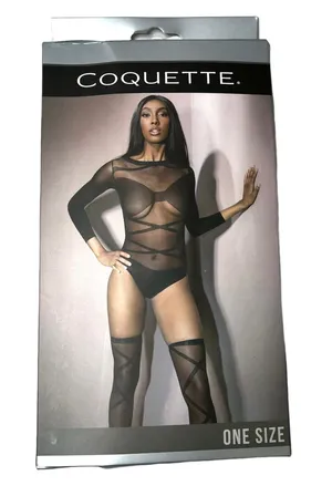 Coquette black banging body bodysuit lingerie one size thumbnail 1