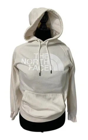 The North Face Half Dome Hoodie Women's M Cream Ivory Logo Pullover Sweatshirt thumbnail 1