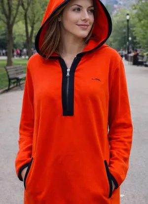 Ralph Lauren Orange Hoodie XL Quarter Zip Luxury Preppy Golf Resort Comfort thumbnail 1