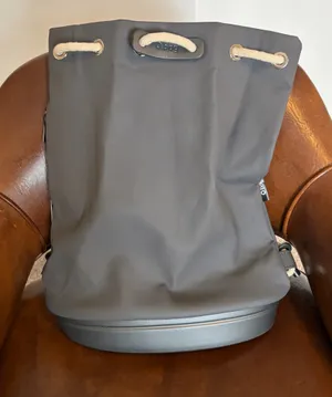 O bag Rubberized Backpack With Grey Body and Trim Unisex Med sized Bag NWT thumbnail 3