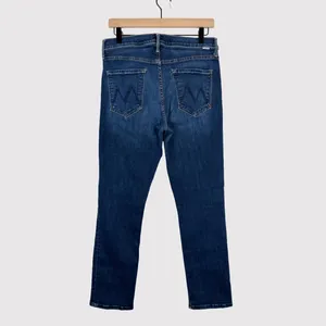 Mother Womens Jeans Blue Denim The Mid Rise Dazzler Teaming Up Straight Size 28 thumbnail 3