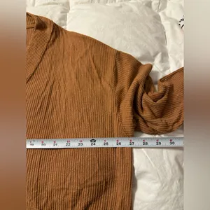Intimately Free People Women's Rust Cardigan Ribbed Sweater - Size L thumbnail 11