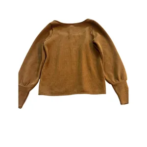 Madewell Ottoman Rib Square-Neck Top Dried Cedar Brown Rust XS Long Sleeve thumbnail 7