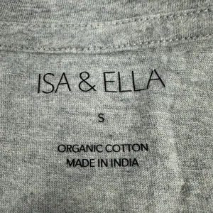 Isa & Ella Cropped Womens T-Shirt Small Gray Cotton Short Sleeve Casual Wear thumbnail 3