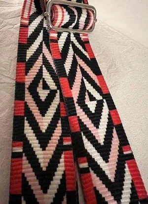 Stylish Geometric Pattern Crossbody Strap Pink thumbnail 1