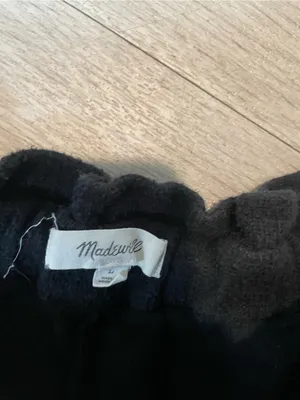 Madewell Black High-Waist Button Terry Shorts thumbnail 2