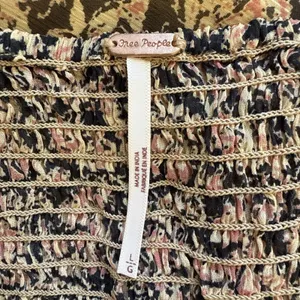Free People Aglow Cutout Midi Maxi Dress Size L Ditsy Floral Long Puff Sleeves‎ thumbnail 9