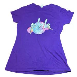 Pop Star Pink Concert Tee Summer Carnival‎ 2023 Women's Small Purple Rock Show thumbnail 1