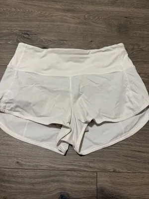 lululemon athletica white athletic Shorts with Built-In Liner thumbnail 3