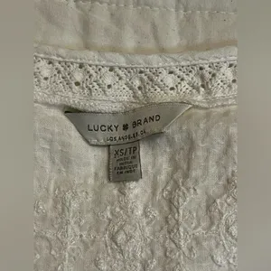 Lucky Brand White Sleeveless Casual Open Lace Panels crochet Top nwot thumbnail 4