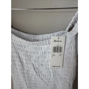 Raisins White Smocked Midi Dress Ruffle Strap Square Neck Cottagecore thumbnail 2