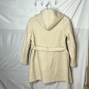 Love Tree Women's Cream Hooded Tie Waist Jacket | Size: M thumbnail 7