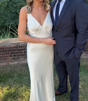 Birdy Grey Bridesmaid or Formal Dress - Veronica Matte Satin Dress - Prosecco thumbnail 1