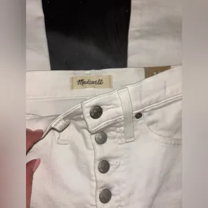 NWT Madewell Women's‎ White Button Fly Jeans-10”High Rise Skinny Crop- Size 23 thumbnail 4