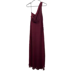 Birdy Grey Kira Chiffon‎ One Shoulder Bridesmaid Dress in Cabernet Sz S NEW thumbnail 3