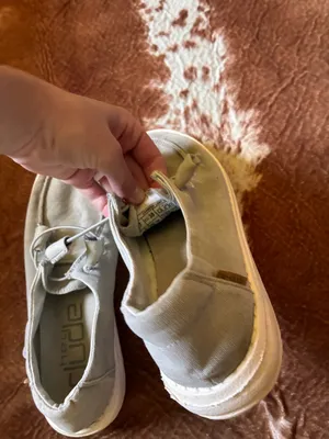 Women's grey Hey Dudes worn but have life left Size 7 thumbnail 4