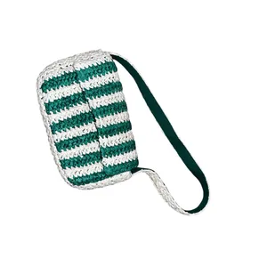 NWOT Anthropologie STRIPED RAFFIA SHOULDER BAG IN Green Small Size thumbnail 6