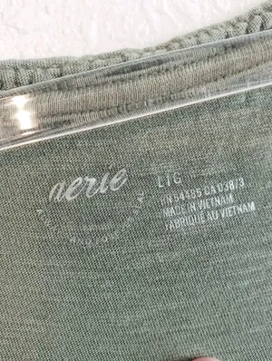 Aerie Cropped V-Neck Line Short Sleeve Tee Shirt thumbnail 7